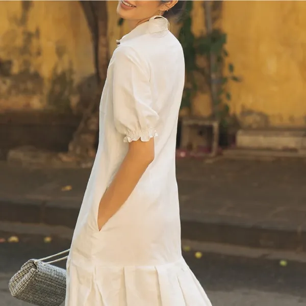 Váy Liền Nữ F2 Fashion & Freedom Linen Modern Meets Heritage D435-T-S-0620 Màu Trắng Size S