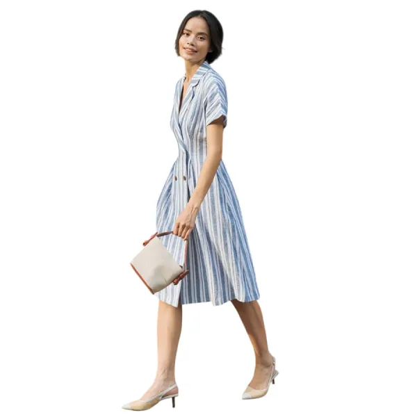 Váy Liền Nữ F2 Fashion & Freedom Linen Modern Meets Heritage D411-XST-S-0620 Màu Xanh Size S
