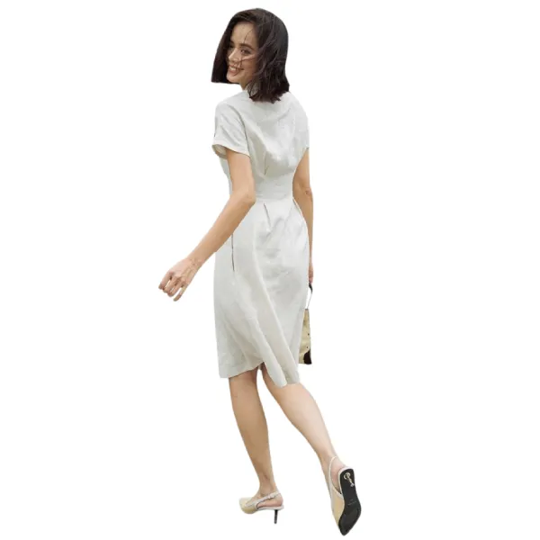 Váy Liền Nữ F2 Fashion & Freedom D411-K-0920-S Màu Kem Size S