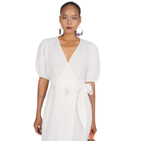Váy Liền Nữ F2 Fashion & Freedom New Linen New Horizon D593-T-S-0322 Màu Trắng Size S