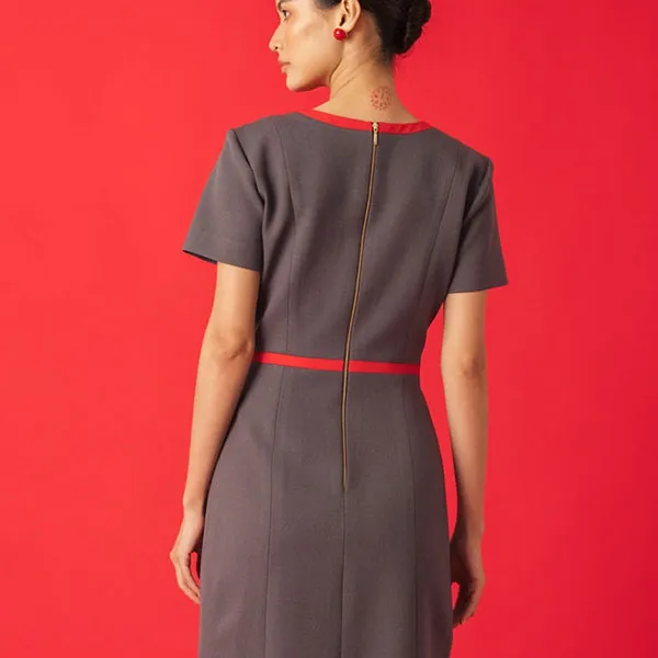 Váy Liền Nữ F2 Fashion & Freedom Ruby Key Colour Trends D548-XD-S-1021 Màu Xám Đỏ Size S