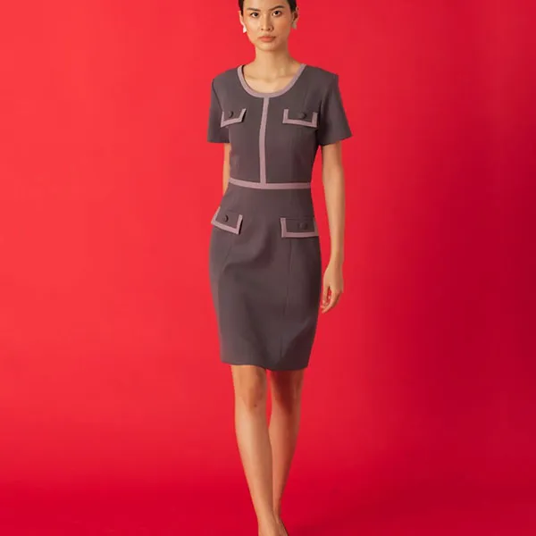 Váy Liền Nữ F2 Fashion & Freedom Ruby Key Colour Trends D548-XT-S-1021 Màu Xám Tím Size S