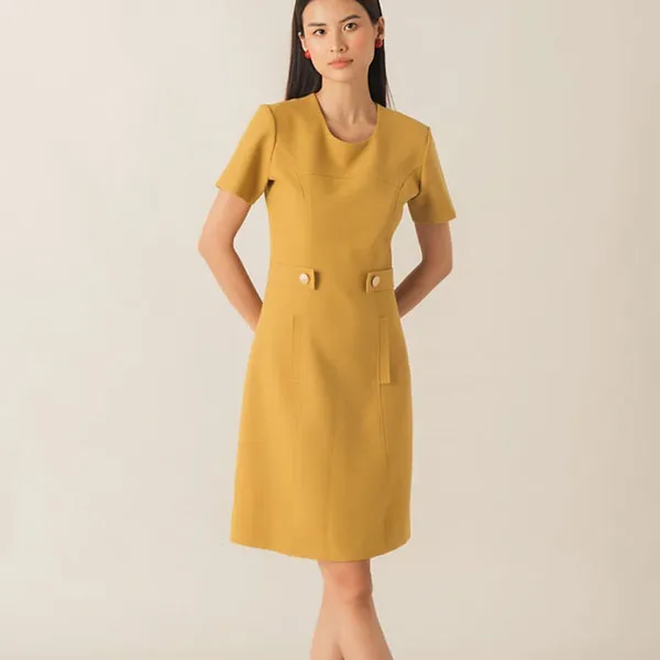 Váy Liền Nữ F2 Fashion & Freedom Ruby Key Colour Trends D554-VD-S-1021 Màu Vàng Đậm Size S