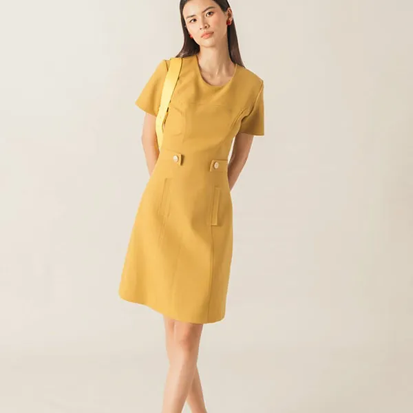 Váy Liền Nữ F2 Fashion & Freedom Ruby Key Colour Trends D554-VD-S-1021 Màu Vàng Đậm Size S