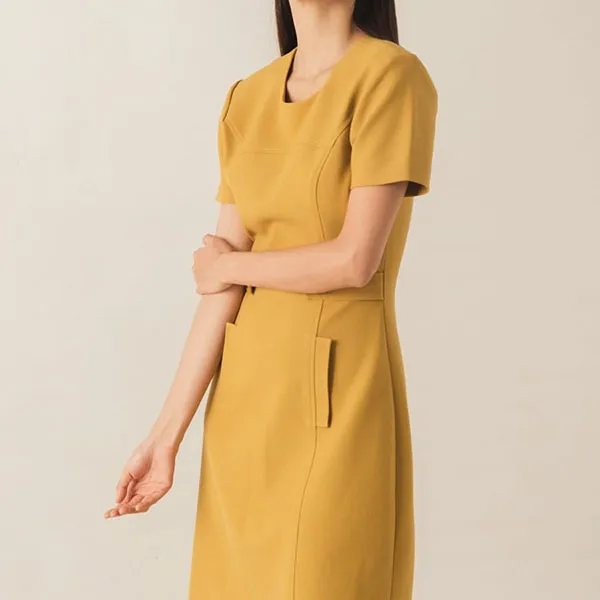 Váy Liền Nữ F2 Fashion & Freedom Ruby Key Colour Trends D554-VD-S-1021 Màu Vàng Đậm Size S