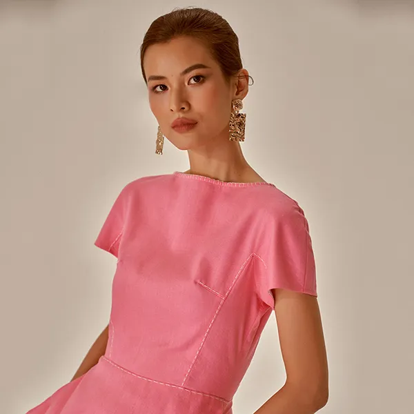 Váy Linen Nữ F2 Fashion & Freedom Becoming Unveil D521-HCN-S-0721 Màu Hồng Size S