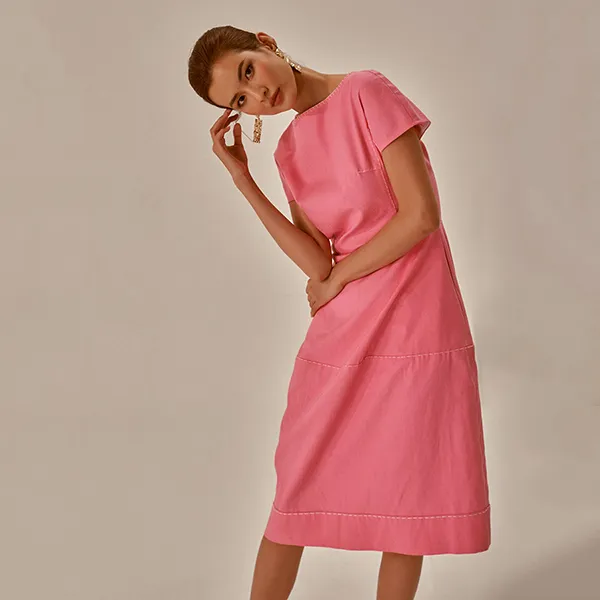 Váy Linen Nữ F2 Fashion & Freedom Becoming Unveil D521-HCN-S-0721 Màu Hồng Size S