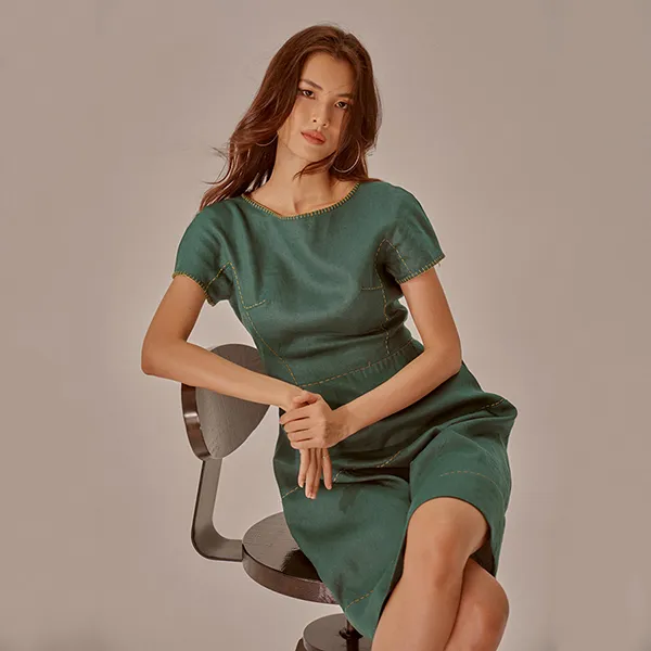 Váy Linen Nữ F2 Fashion & Freedom Becoming Unveil D521-XCN-S-0721 Màu Xanh Cổ Vịt Size S
