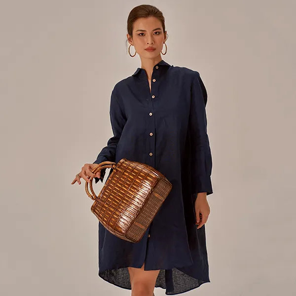 Váy Linen Nữ F2 Fashion & Freedom Becoming Unveil D522-XD-S-0721 Màu Xanh Đen Size S