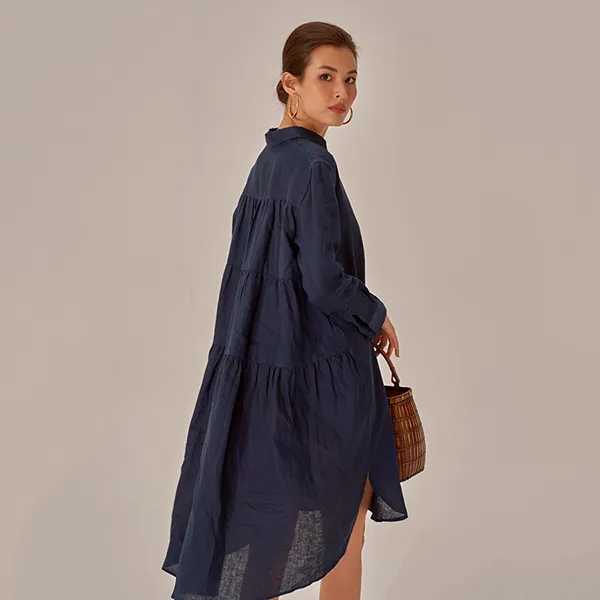 Váy Linen Nữ F2 Fashion & Freedom Becoming Unveil D522-XD-S-0721 Màu Xanh Đen Size S