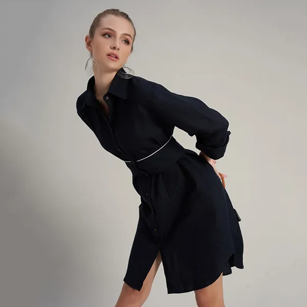 Váy Linen Nữ F2 Fashion & Freedom Hello New Day D702-XD-S-0323 Màu Xanh Đen Size S
