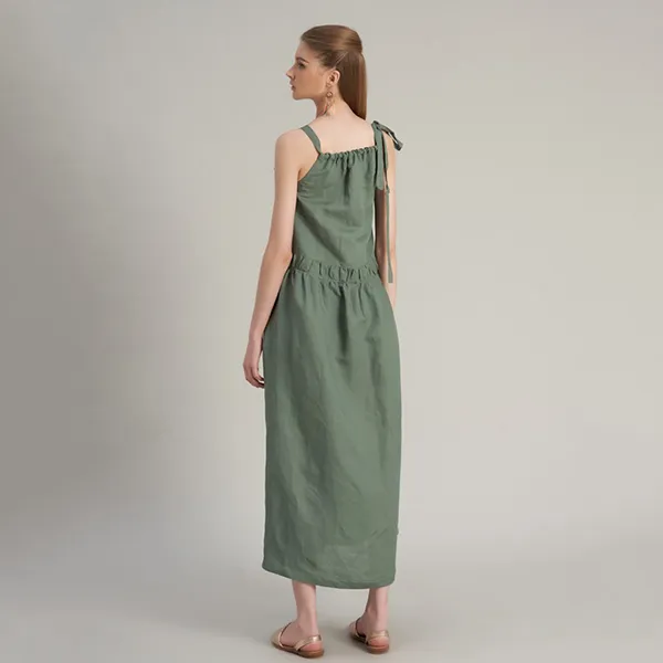Váy Linen Nữ F2 Fashion & Freedom Holiday Vibes D364-XR-S-0323 Màu Xanh Rêu Size S