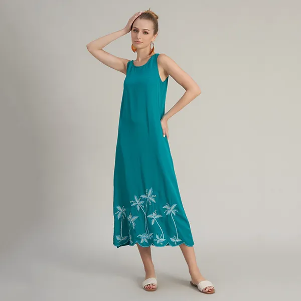 Váy Linen Nữ F2 Fashion & Freedom Holiday Vibes D704-X-S-0323 Màu Xanh Size S