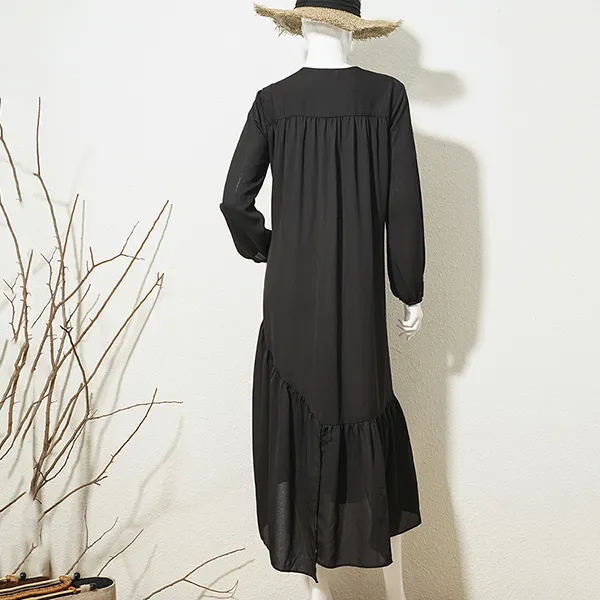 Váy Lụa Nữ F2 Fashion & Freedom D472-DHT-XL-1220 Màu Đen Họa Tiết Size XL