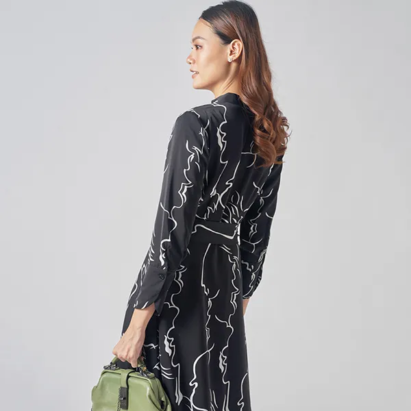 Váy Lụa Nữ F2 Fashion & Freedom D472-DHT-S-1220 Màu Đen Họa Tiết Size S