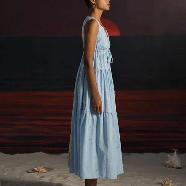Váy Maxi Nữ F2 Fashion & Freedom Cotton Summer Get Away D626-X-S-0722 Màu Xanh Dương Size S