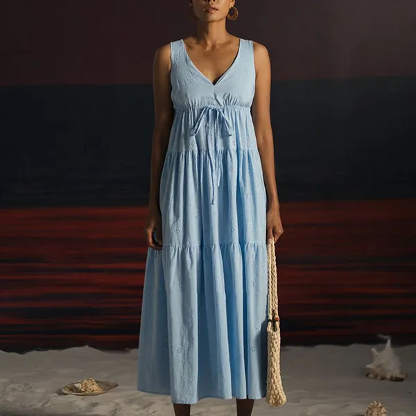 Váy Maxi Nữ F2 Fashion & Freedom Cotton Summer Get Away D626-X-S-0722 Màu Xanh Dương Size S