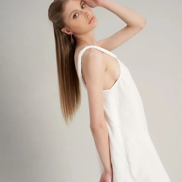 Váy Maxi Nữ F2 Fashion & Freedom Linen Chocolate Fall In Love DT-D678-T-S-1122 Màu Trắng Size S