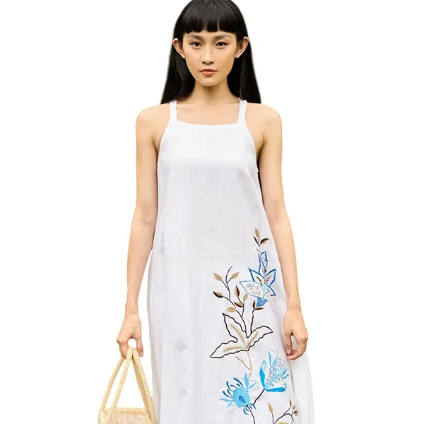 Váy Maxi Nữ F2 Fashion & Freedom Women's White Linen Dress DT-D685-TT-S-0423 Màu Trắng Size S