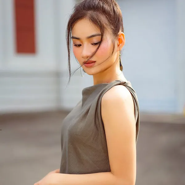 Váy Midi F2 Fashion & Freedom Linen Fall Muse D651-RD-S-0822 Màu Xanh Rêu Đậm Size S
