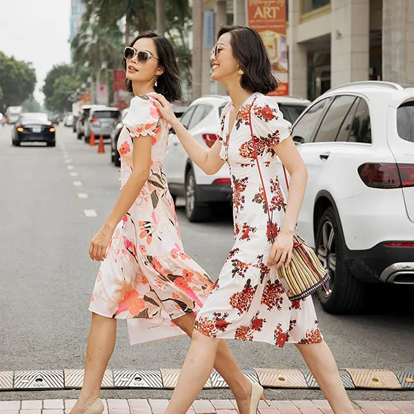 Váy Midi Nữ F2 Fashion & Freedom Pride D452-TD-S-0720 Màu Trắng Đỏ Size S