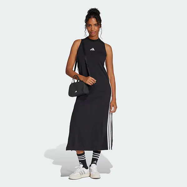 Váy Nữ Adidas Essentials 3-Stripes Long Racerback Dress JM4730 Màu Đen Size S