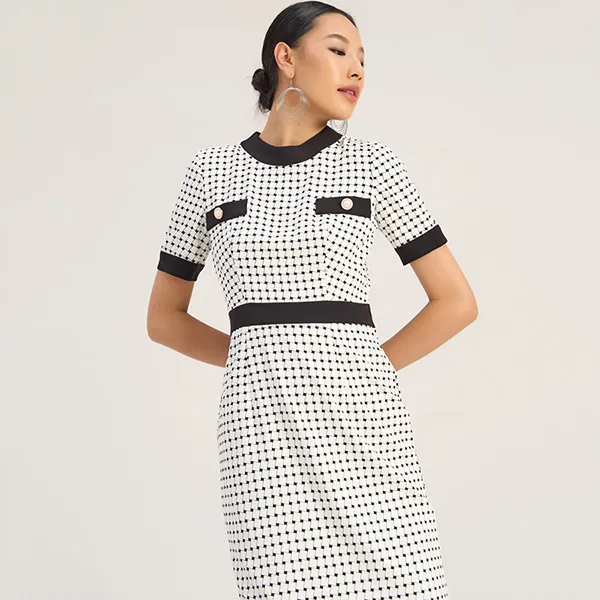 Váy Nữ F2 Fashion & Freedom D696-TCR-S-0223 Màu Trắng/Đen Size S