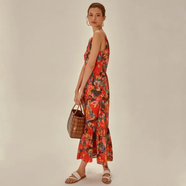 Váy Nữ F2 Fashion & Freedom Fly Sky Silk Dress D397-D-S-0721 Màu Đỏ Size S