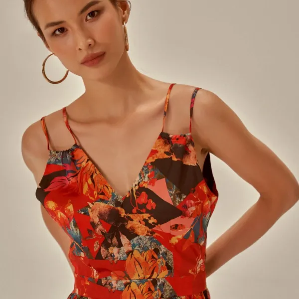 Váy Nữ F2 Fashion & Freedom Fly Sky Silk Dress D397-D-S-0721 Màu Đỏ Size S