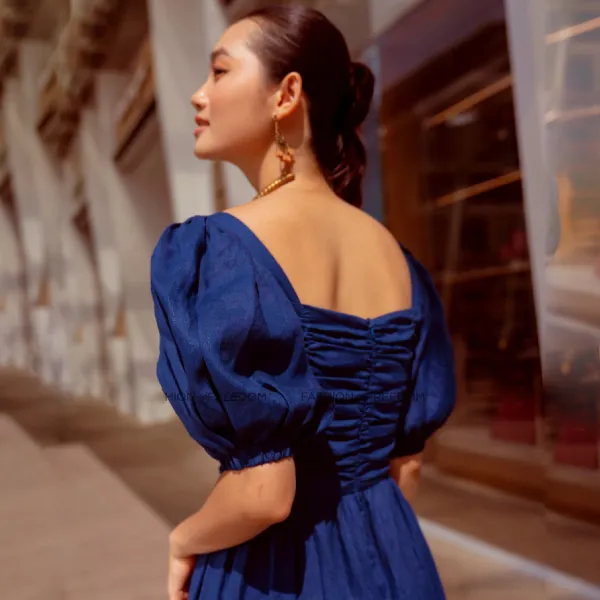 Váy Nữ F2 Fashion & Freedom Linen Autumn Charm D635-X-S-0822 Màu Xanh Size S