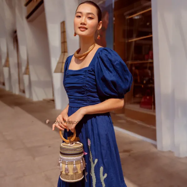 Váy Nữ F2 Fashion & Freedom Linen Autumn Charm D635-X-S-0822 Màu Xanh Size S