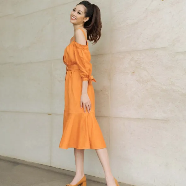 Váy Nữ F2 Fashion & Freedom Linen Becoming Color Me D420-C-S-0520 Màu Cam Size S