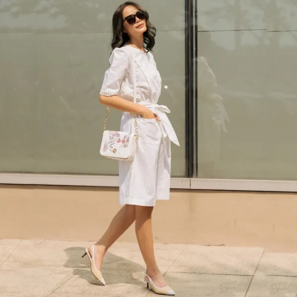 Váy Nữ F2 Fashion & Freedom Linen Becoming Discover D384-T-S-0520 Màu Trắng Size S