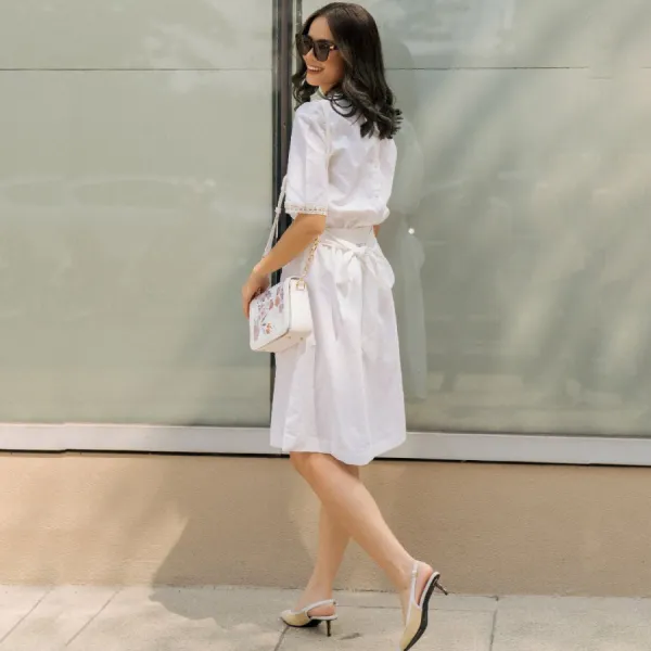 Váy Nữ F2 Fashion & Freedom Linen Becoming Discover D384-T-S-0520 Màu Trắng Size S