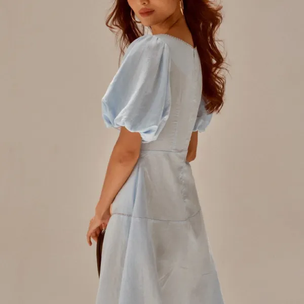 Váy Nữ F2 Fashion & Freedom Linen Becoming Unveil D536-X-S-0721 Màu Xanh Size S