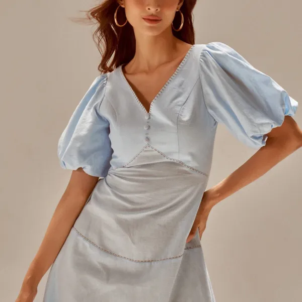 Váy Nữ F2 Fashion & Freedom Linen Becoming Unveil D536-X-S-0721 Màu Xanh Size S