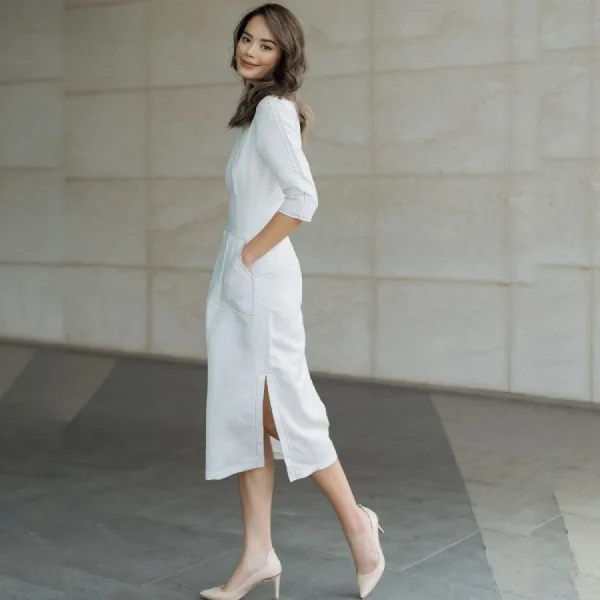 Váy Nữ F2 Fashion & Freedom Linen D388-T-S-0919 Màu Trắng Size S