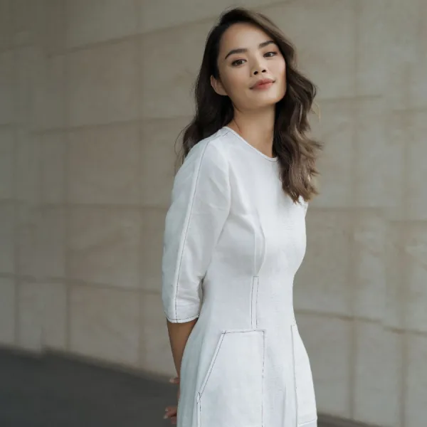 Váy Nữ F2 Fashion & Freedom Linen D388-T-S-0919 Màu Trắng Size S