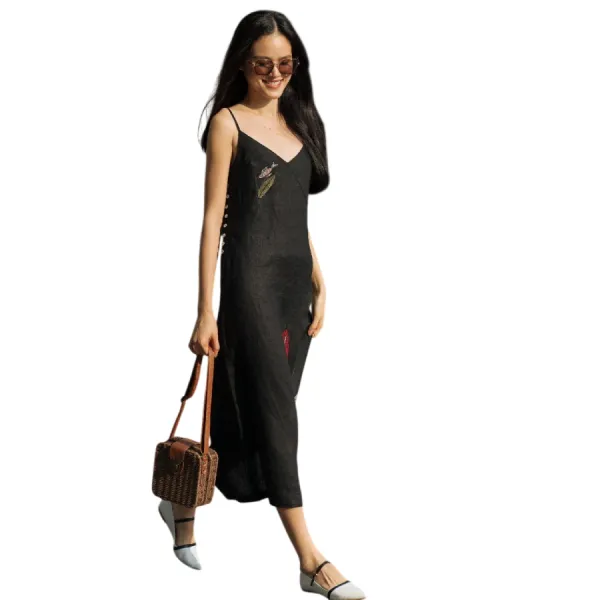 Váy Nữ F2 Fashion & Freedom Linen D393-D-S-0420 Màu Đen Size S
