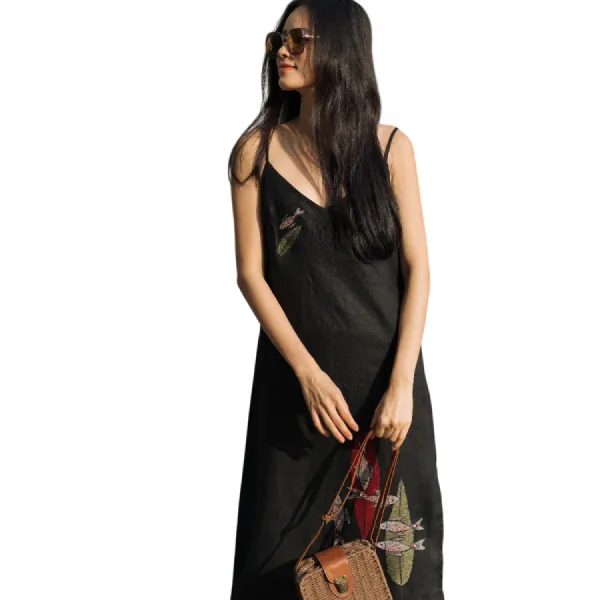 Váy Nữ F2 Fashion & Freedom Linen D393-D-S-0420 Màu Đen Size S