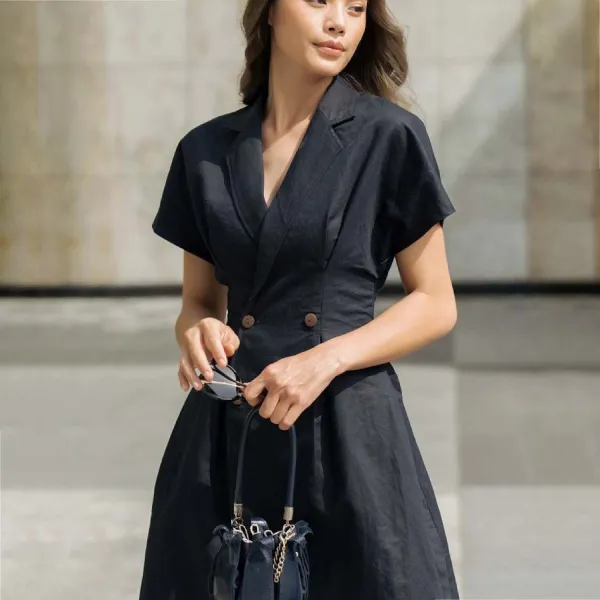 Váy Nữ F2 Fashion & Freedom Linen D411-XD-S-0520 Màu Xanh Size S