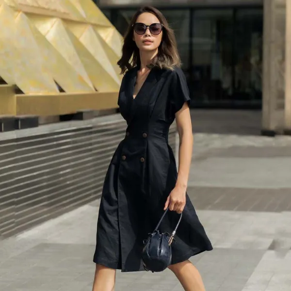 Váy Nữ F2 Fashion & Freedom Linen D411-XD-S-0520 Màu Xanh Size S