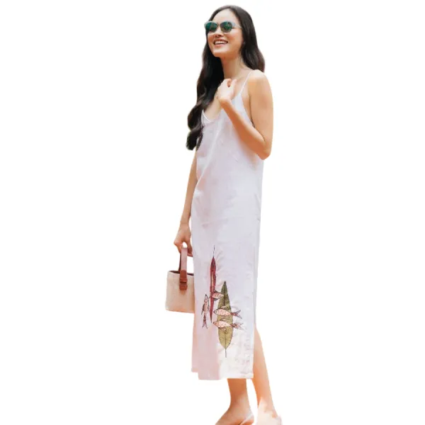 Váy Nữ F2 Fashion & Freedom Linen Floral D393-T-S-0420 Màu Trắng Size S