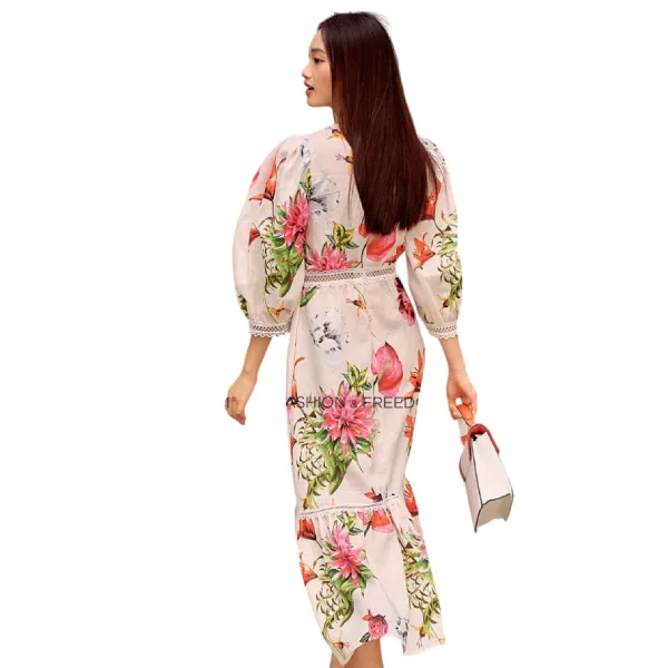 Váy Nữ F2 Fashion & Freedom Linen Summer Muse D620-TH-S-0622 Màu Trắng Hoa Size S