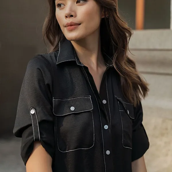 Váy Sơ Mi Nữ F2 Fashion & Freedom Black Silk Dress For A Life Of Love D391-D-S-1019 Màu Đen Size S