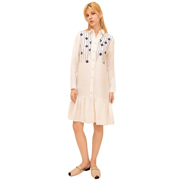 Váy Sơ Mi Nữ F2 Fashion & Freedom White Linen Dress D368-T-S-0919 Màu Trắng Size S