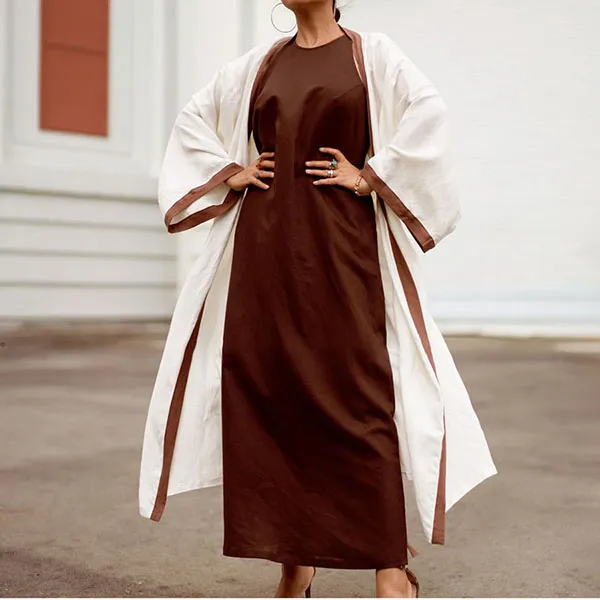 Váy Suông F2 Fashion & Freedom Linen Chocolate Fall In Love DT-D675-ND-S-1122 Màu Nâu Đậm Size S