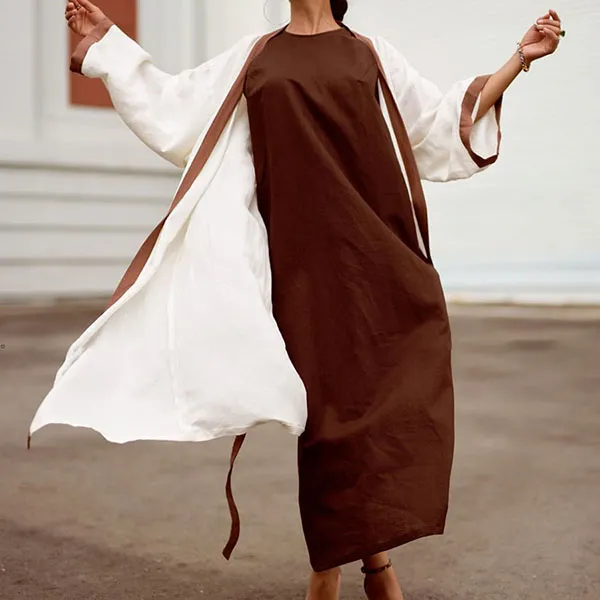 Váy Suông F2 Fashion & Freedom Linen Chocolate Fall In Love DT-D675-ND-S-1122 Màu Nâu Đậm Size S