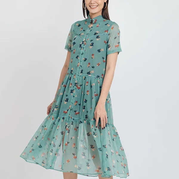 Váy Suông F2 Fashion & Freedom Voan Brighter Day D542-XH-S-1021 Màu Xanh Hoa Size S