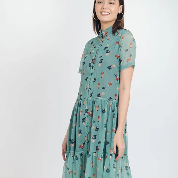 Váy Suông F2 Fashion & Freedom Voan Brighter Day D542-XH-S-1021 Màu Xanh Hoa Size S